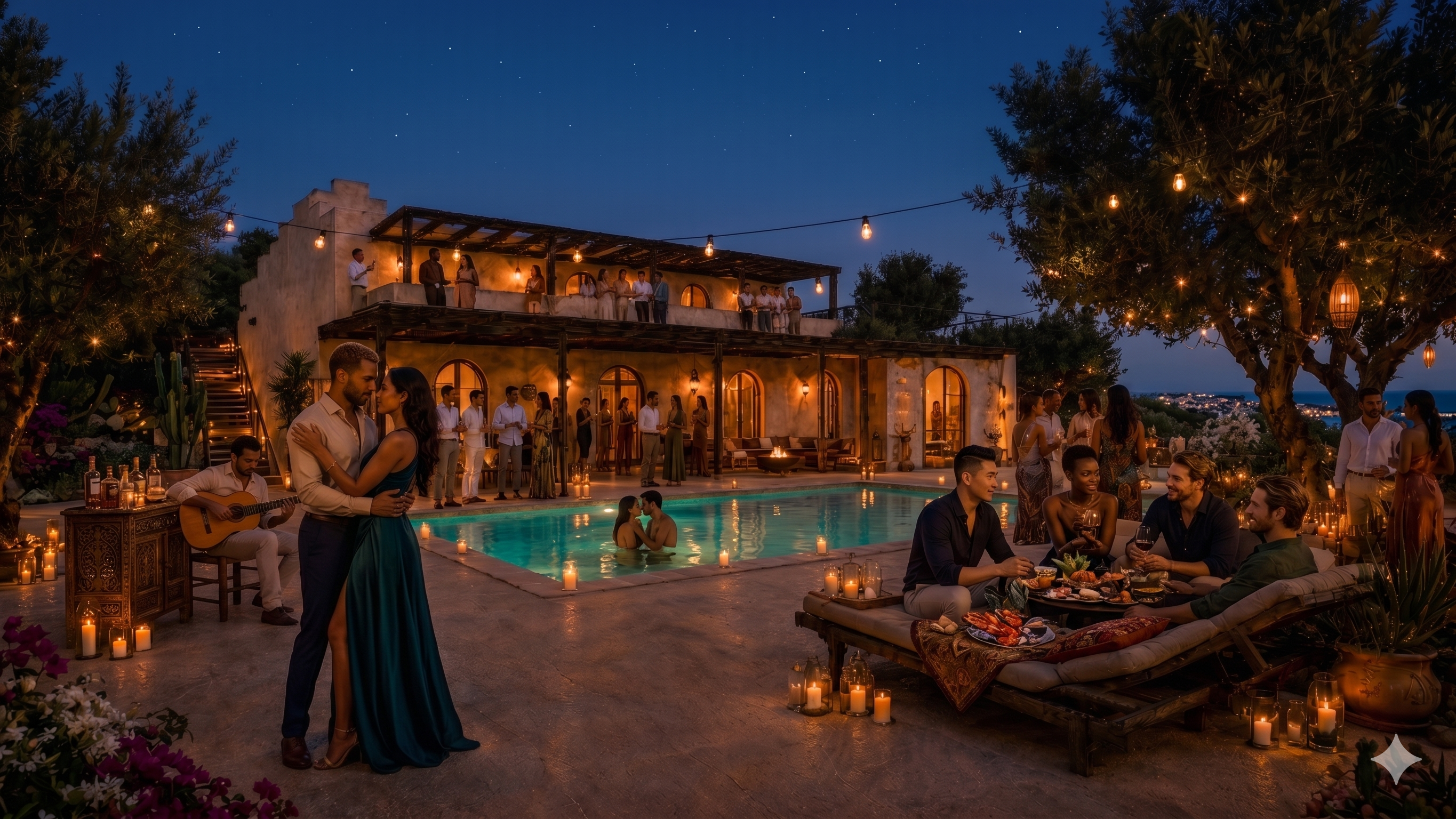 Lino Cambi — an evening on the terrace, South Crete